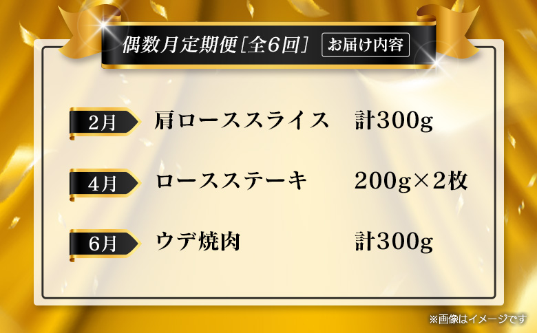 ＜年末年始限定!!＞厳選 黒毛和牛 お肉定期便 ［全6回］ 隔月 偶数月配送 国産 牛肉 ヒレ ステーキ ロース バラ モモ スライス 焼肉 しゃぶしゃぶ すき焼き 宮崎【E256】