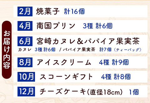 ［偶数月配送］新富スイーツ定期便【F121】