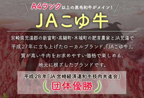 宮崎黒毛和牛『こゆ牛』3種食べ比べ スライスセット 計600g（肩ロース・モモ・バラ）各200g A4等級以上【C405】