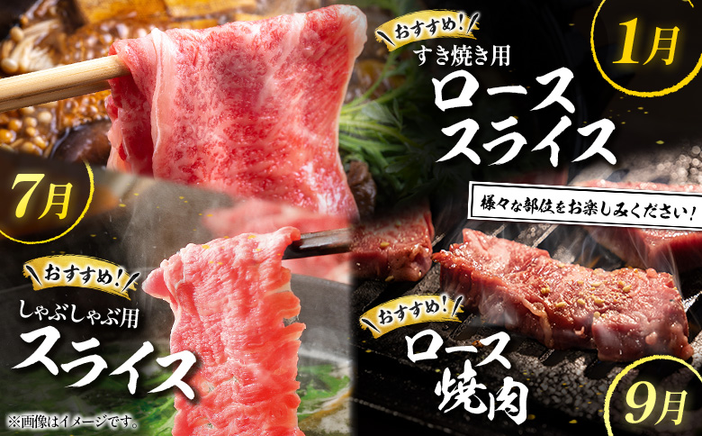 ＜年末限定＞宮崎県産黒毛和牛 12か月定期便 国産 牛肉 焼肉 ステーキ すき焼き しゃぶしゃぶ 精肉 冷凍【F78-26】