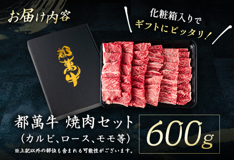 赤身主体の黒毛和牛＜都萬牛＞焼肉セット 600g【C383】