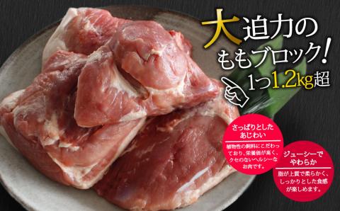 宮崎県産＜豚モモブロック＞5kg（4分割）【B137】