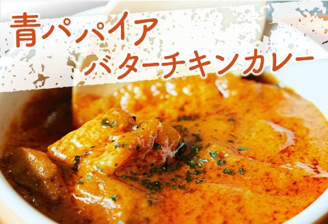 ［お試し］青パパイアカレー2種セット（グリーンカレー＆バターチキンカレー）ポスト投函【P7】