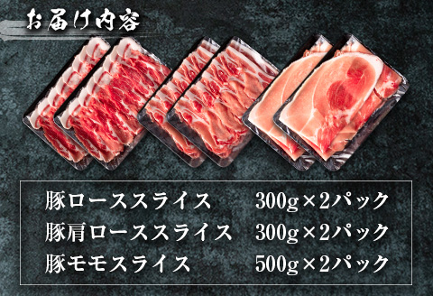 ＜選べる配送月＞宮崎県産 豚しゃぶしゃぶ三種盛り食べ比べセット 合計2.2kg ※2026年1月お届け【B584-2601】 2026年1月お届け