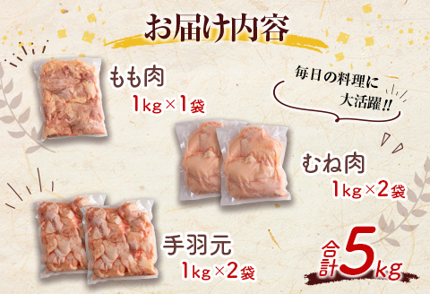 宮崎県産鶏肉 スペシャル鶏三昧セット 合計5kg【B607-2505】