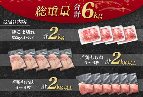 南国みやざき6kgセット＜豚肉2kg+鶏肉4kg＞【C200】