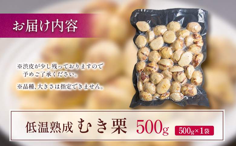＜2026年出荷!!＞＜訳あり＞期間限定 国産 低温熟成栗（むき栗）500g 産地直送 お取り寄せ 熟成宝珠栗 宮崎県新富町産 先行予約【B505-26】
