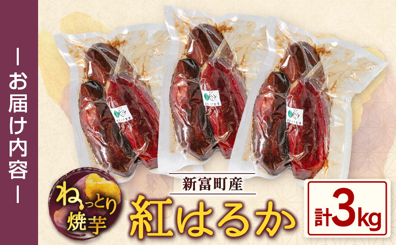 特製焼き芋！熟成蜜芋「紅はるか」計3kg 国産 新富町産［12月～5月出荷］さつまいも ねっとり焼芋 イモ【B641-1205】