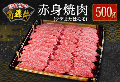 宮崎和牛『齋藤牛』赤身焼肉 500g【C361-60】