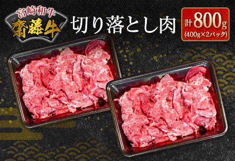 宮崎和牛『齋藤牛』切り落とし肉 計800g (400g×2パック)【B548-60】