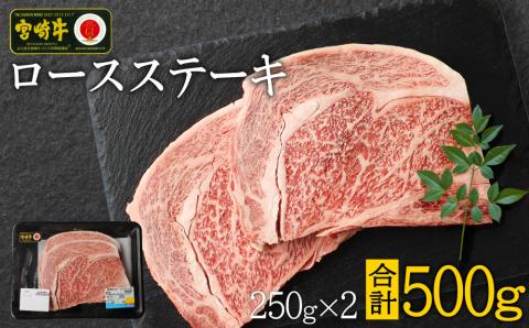 宮崎牛 ロースステーキ 合計500g（250g×2P） 国産 肉 牛肉 ご飯 おかず BBQ ディナー お祝い 【C270-30】