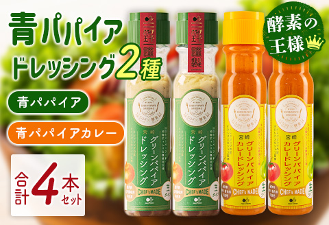 青パパイアドレッシング 2種（青パパイア・青パパイアカレー）合計4本セット【A295】