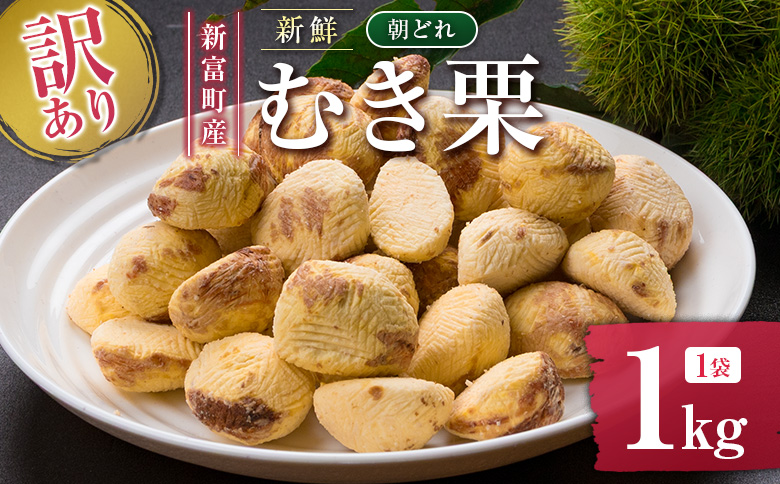 ＜2026年出荷!!＞＜訳あり＞期間限定 国産 新鮮朝どれ（むき栗）1kg 産地直送 お取り寄せ 宝珠栗 宮崎県新富町産 先行予約【B673-26】