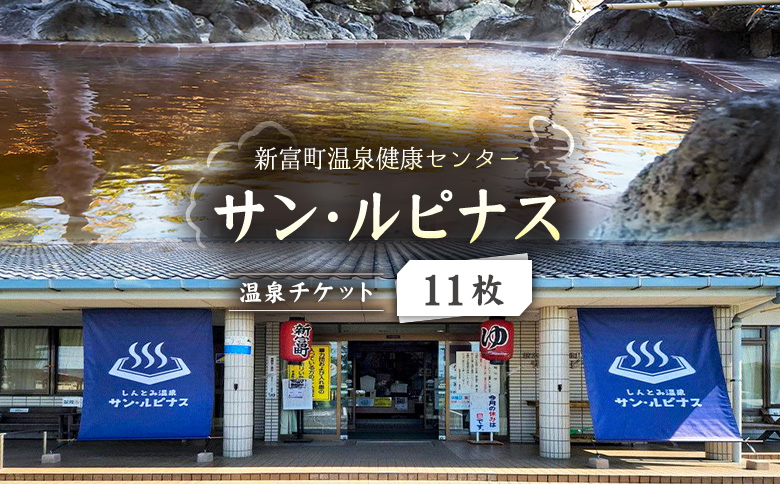 源泉掛け流し 天然温泉［サン・ルピナス］温泉チケット11枚 新富町温泉健康センター 入浴券 無期限 温泉利用券【C454】