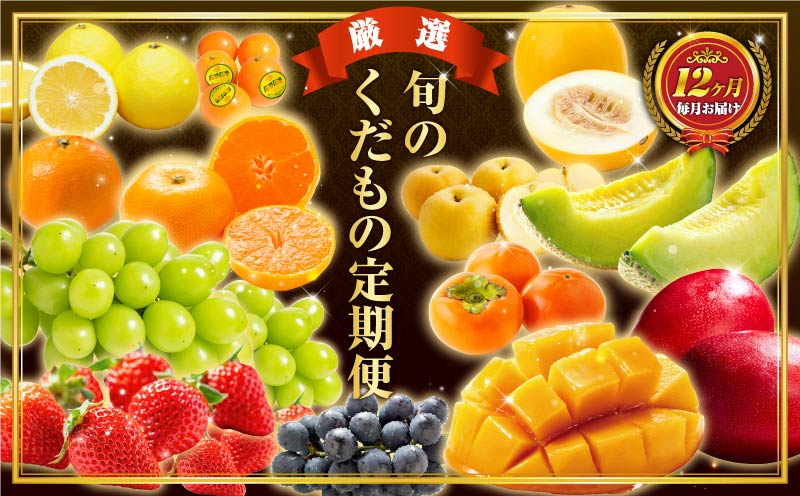 旬のくだもの定期便 「厳選コース」 全12回 マンゴー いちご マスカット 国産 宮崎【F153】