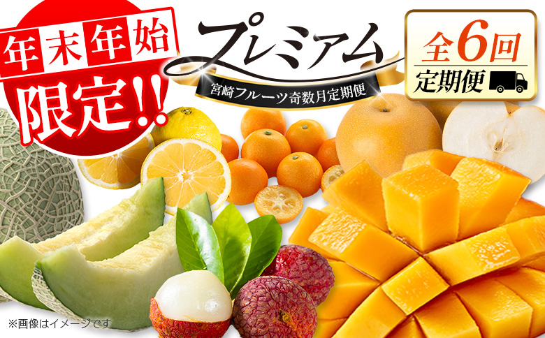 ＜年末年始限定!!＞厳選 フルーツ 隔月 定期便［全6回］奇数月 お届け 宮崎 人気 おすすめ ランキング マンゴー ライチ メロン 梨 日向夏 金柑 数量限定 期間限定【F157】