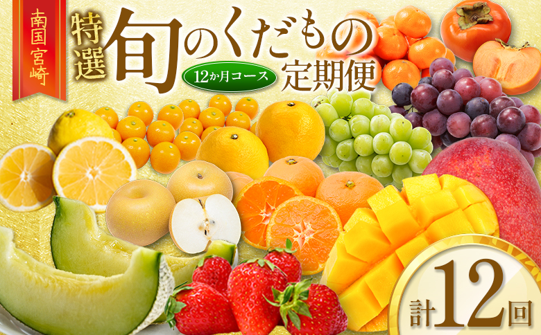 南国宮崎 〈特選〉旬のくだもの定期便 12ヵ月コース【F84-25】