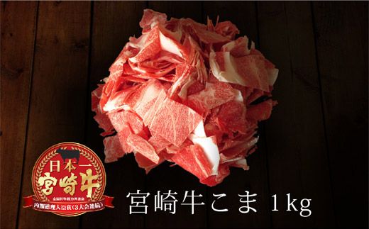[宮崎牛]牛肉こま切れ1kg(500g×2パック)※90日以内出荷[C84]