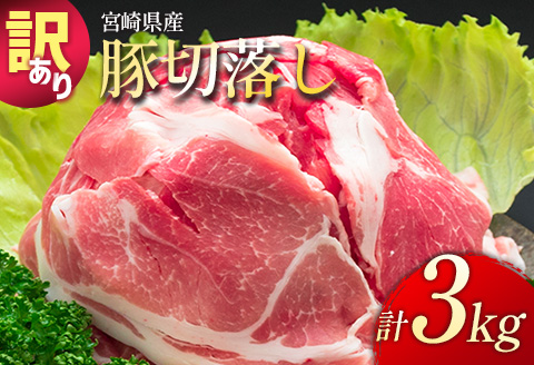 [配送月が選べる!!]「訳あり」宮崎県産 豚切落し 3kg 2025年12月にお届け[B498-2506-202512]