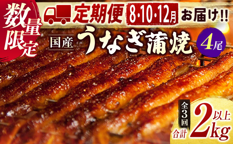 国産 うなぎ 蒲焼 3尾（無頭）計480g以上 新富町産 鰻 ウナギ 支援 鰻 ...