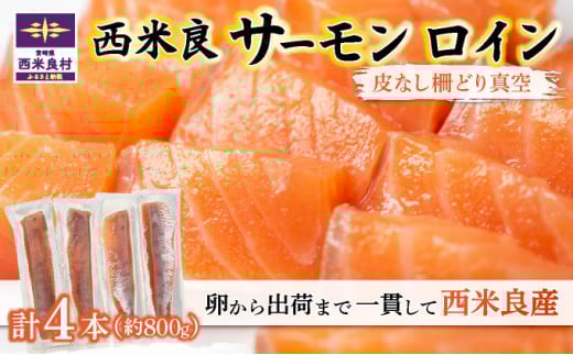 西米良サーモン ロイン(皮なし柵どり真空)