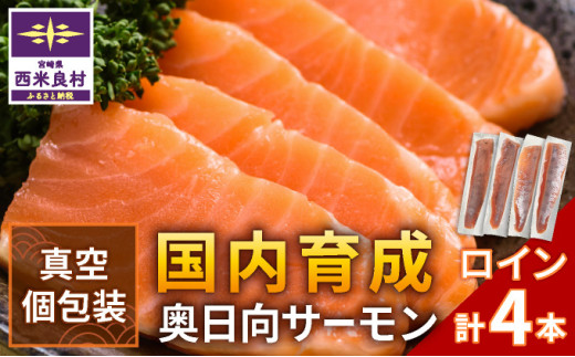 奥日向サーモン　ロイン(皮なし柵どり真空)