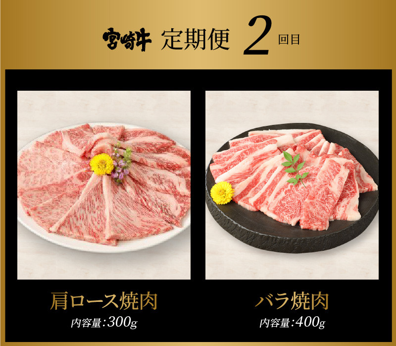 宮崎牛 焼肉3回定期便 K18_T013_7