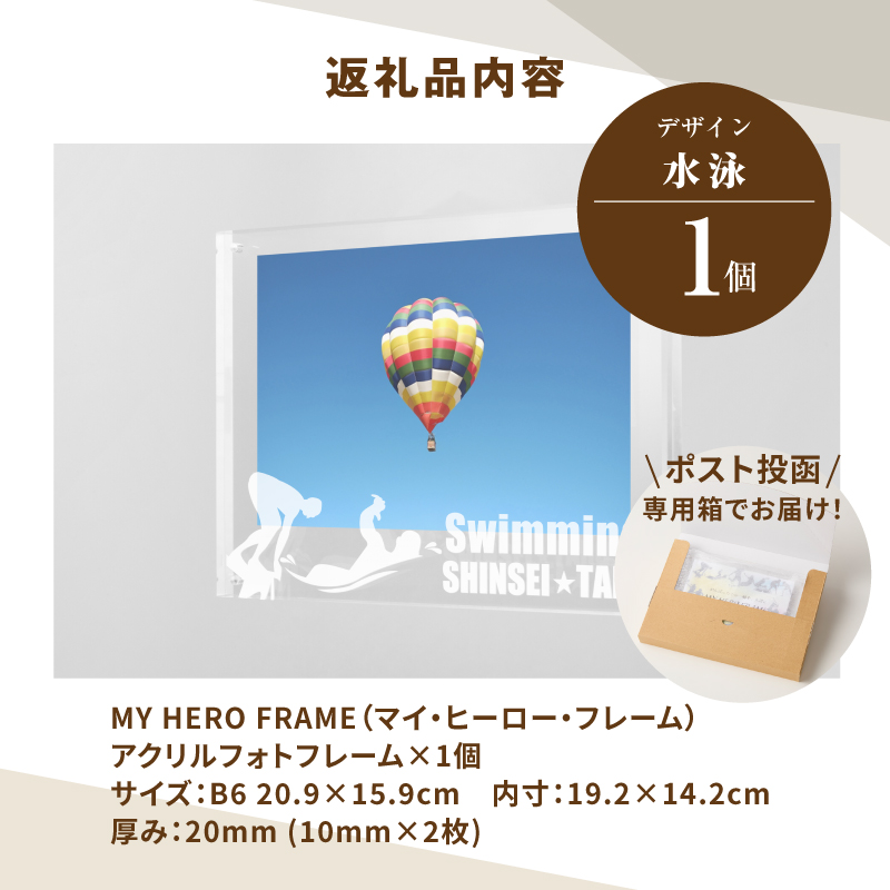 ＼ポスト投函／オリジナルで作れるスポーツ フォトフレーム 【水泳】 K45_0004