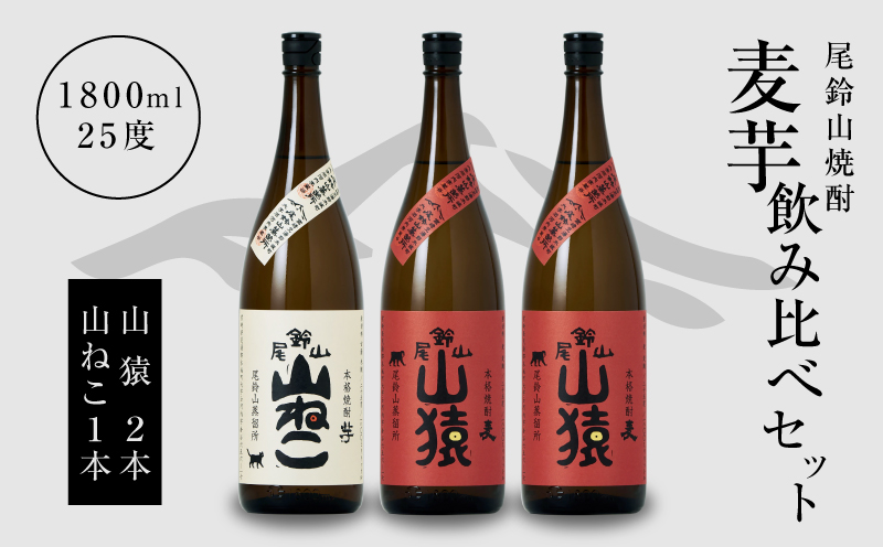 焼酎尾鈴山（山ねこ1本・山猿2本）各1800ml＞ K09_0030_1