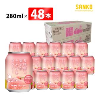 SANKO 5種類の果実がとろけるネクター（缶）280ml×48本【飲料類 ソフトドリンク 果汁 ミックス ジュース 送料無料】[G8801]