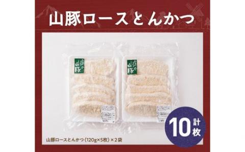 パン粉付きで揚げるだけ！きじょん山豚 ロースとんかつ 10枚 (1個120ｇ)　豚肉[G7505]