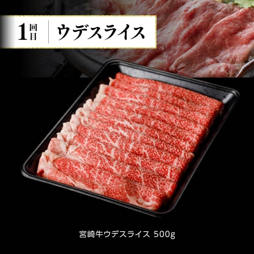 【定期便】宮崎牛３ヶ月定期便Ｂ‐２　肉牛牛宮崎牛肉国産牛肉宮崎県産牛肉黒毛和牛ミヤチク牛肉全3回送料無料牛肉 [D00678t3]