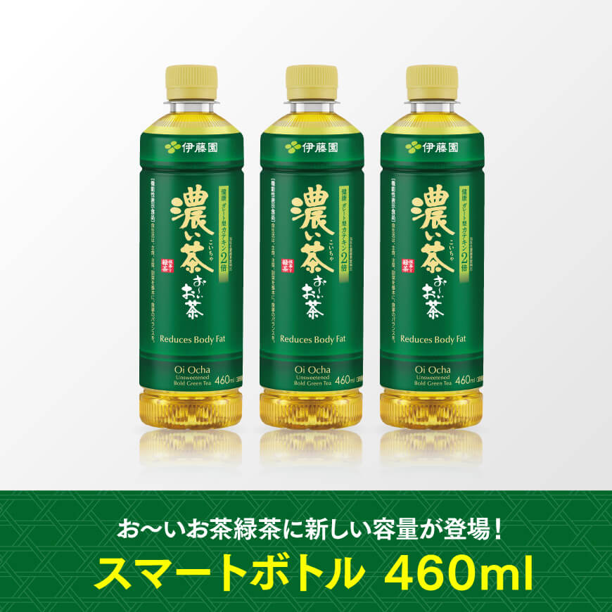 お～いお茶 濃い茶 460ml×30本 PET 【 飲料 飲み物 ソフトドリンク お茶 ペットボトル スリム スマートボトル 備蓄 長期保存 送料無料 】 [C07325]