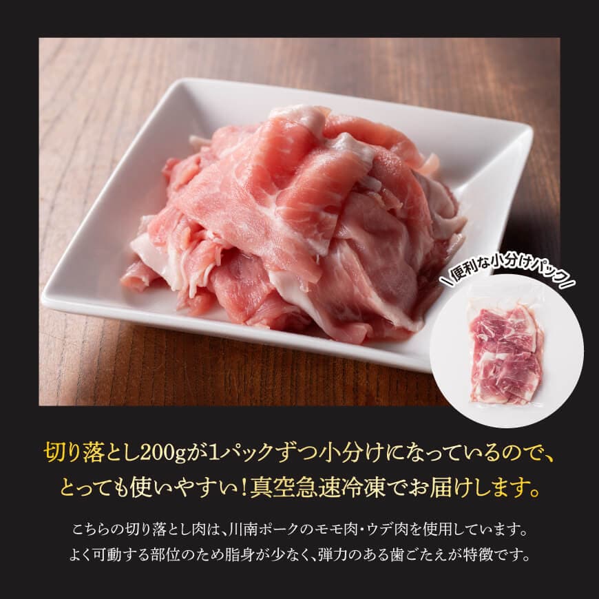 【6ヶ月定期便】川南ポーク豚小間切れ4kg(200g×20パック) 【 宮崎県産 川南町産 豚肉 肉 切り落とし 小分け 定期便 送料無料 】 [C05003t6]