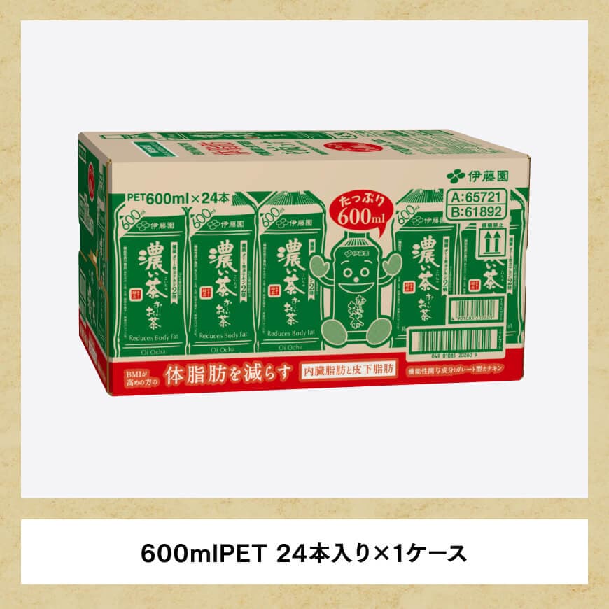 【9ヶ月定期便】お～いお茶 濃い茶600ml×24本 PET 【 お茶 飲料 定期便 】[D07354t9]