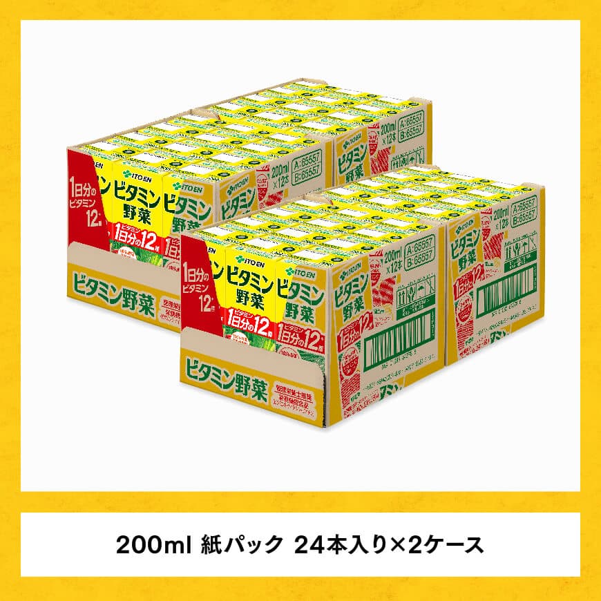 伊藤園 栄養機能食品ビタミン野菜（紙パック）200ml×48本【3ヶ月定期便】 【伊藤園 飲料類 野菜ジュース ミックスジュース 健康 飲みもの】[D07320t3]