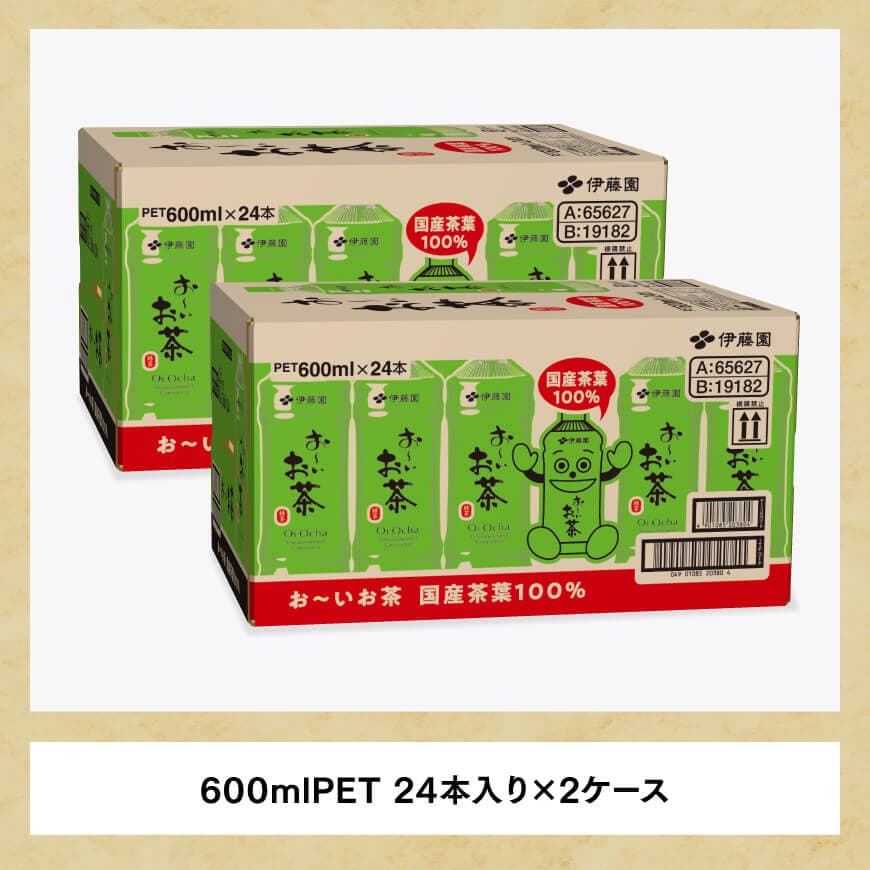お～いお茶 緑茶600ml×48本 PET 【 飲料 お茶 飲み物 ソフトドリンク お茶 ペットボトル 備蓄 お茶 送料無料 】 [C07309]