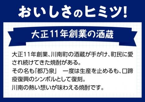 宮崎県産 本格焼酎 20度「都乃泉」6本セット （川南町商工会企画）【九州産 本場 お酒 復刻 芋焼酎 アルコール 川南町産 都の泉 みやこのいずみ 本格焼酎出荷量日本一宮崎県 送料無料】[H1801]