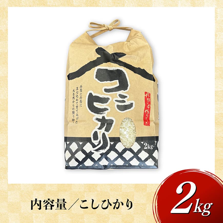 【令和7年産】宮崎県産米　村井農園産こしひかり（精米）2kg 【 米 お米 白米 精米 こしひかり 国産 宮崎県産 おにぎり 】[C10003]