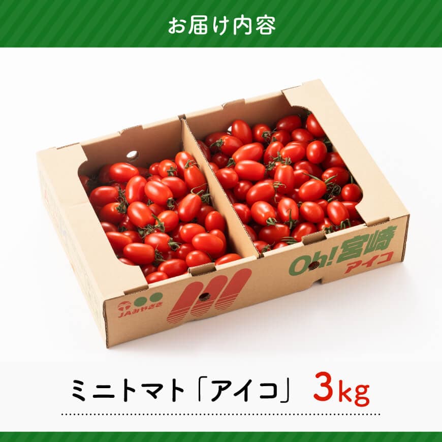 宮崎県産ミニトマト「アイコ」3kg 【 宮崎県産 ミニトマト トマト 】[C03805]