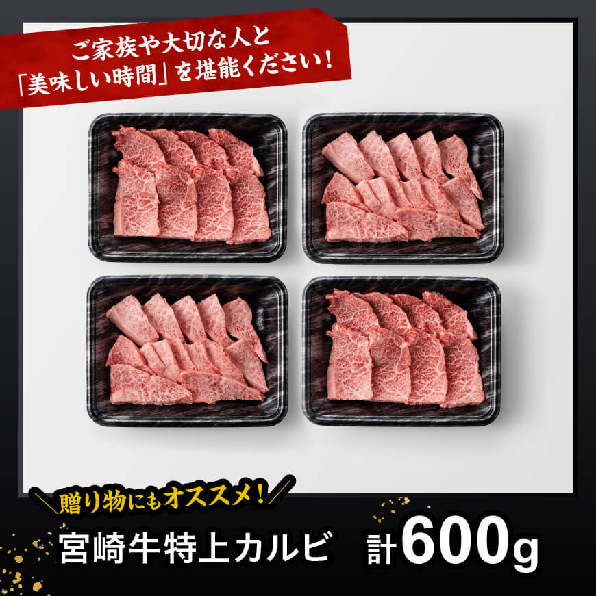 宮崎牛 特上カルビ 焼肉用 （三角バラ） 合計600g【 肉 牛肉 国産 宮崎県産 黒毛和牛 特上 カルビ 】[D11420]