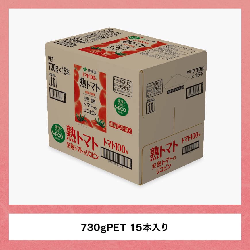 【3ヶ月定期便】 伊藤園 熟トマトペットボトル 730g×15本　野菜ジュース[E7369t3]
