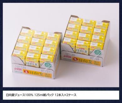 『サンA日向夏ジュース100%』125ml×24本セット【ジュース 果汁100％ フルーツジュース 紙パック 日向夏 宮崎県】[F3021]