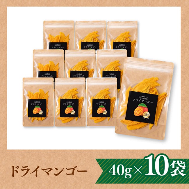 宮崎県産完熟マンゴー（果実の宝石）　ドライマンゴー10袋 【 宮崎県産 川南町 マンゴー ドライマンゴー 】[C03713] 40g×10袋