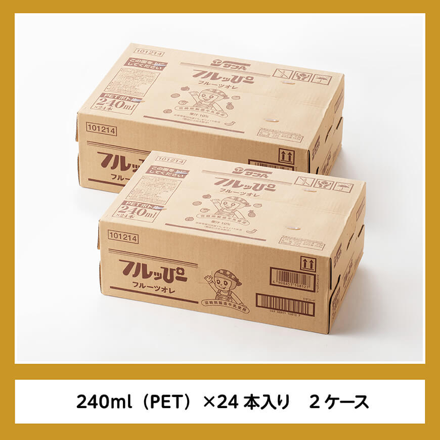 サンA フルッぴーフルーツオレ(PET)240ml×48本 【 川南町 フルーツ 日向夏 キウイ ドリンク 】[D03002]