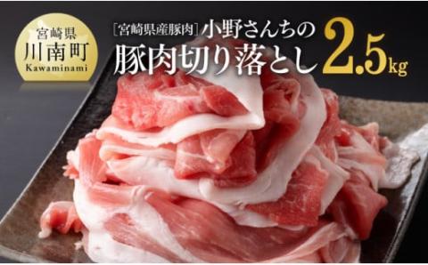 宮崎県産豚肉 小野さんちの豚肉 切り落とし 2.5kg 【 豚肉 豚 肉 宮崎県産 小分け パック 便利 和洋中 】［E10505］