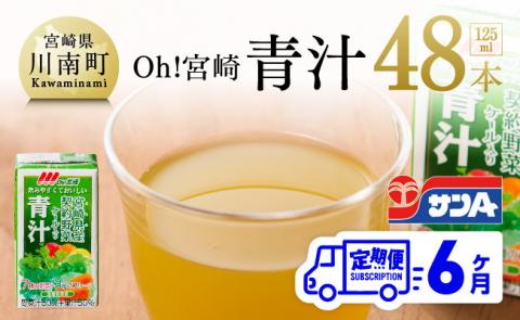 【定期便】宮崎青汁 125ml×48本セット 6ケ月定期便【野菜飲料 健康飲料 ケール やさい 健康 美容 全6回】[F3013t6]