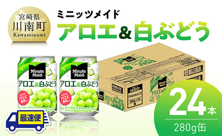 【最速便】コカ・コーラ ミニッツメイド「アロエ&白ぶどう」280g缶 24本（24本×1ケース） 【 飲料 アロエ 白ぶどう 果汁 長期保存 】 [C11131-ss] 【最速便】280g×24本