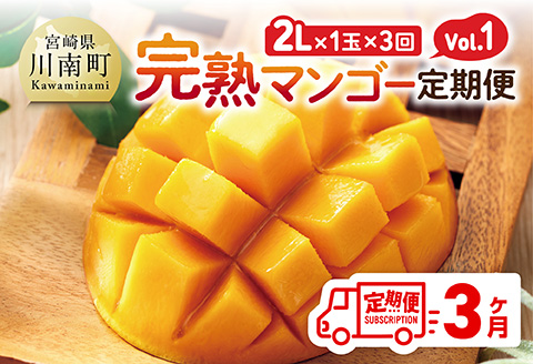 【3ヶ月定期便】完熟マンゴー定期便Vol.1 【 川南町産 くだもの マンゴー  】[C11706t3]