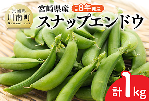 【令和8年発送】宮崎県産　スナップエンドウ1.0kg 【 野菜 宮崎県産 川南町産 野菜 産地直送 新鮮 数量限定 】[C03904]